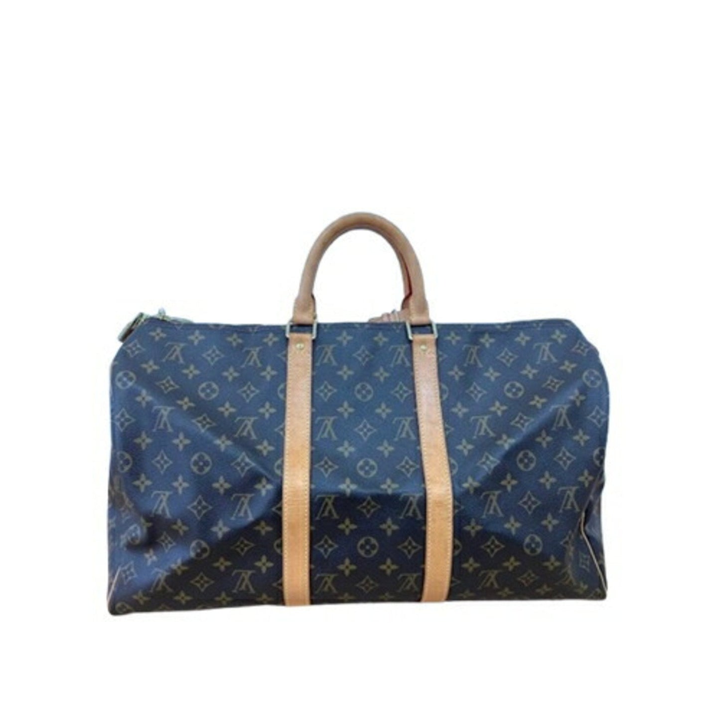 Luxury Monogram Canvas Duffel Bag with Name Tag and Padlock