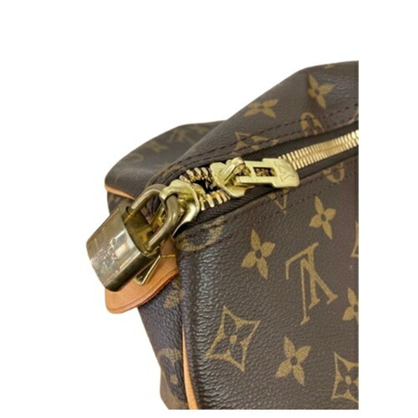 Luxury Monogram Canvas Duffel Bag with Name Tag and Padlock