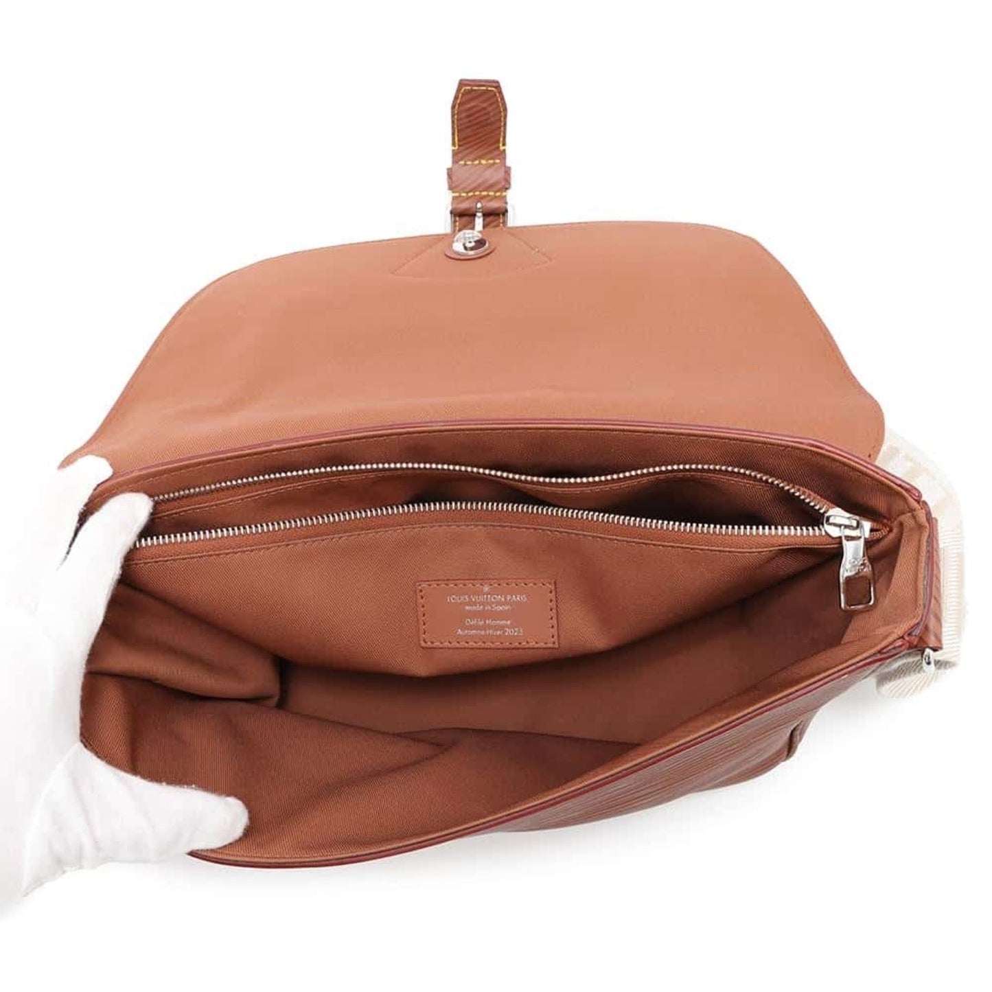 Leather Montsouris Backpack with Dust Bag and Name Tag