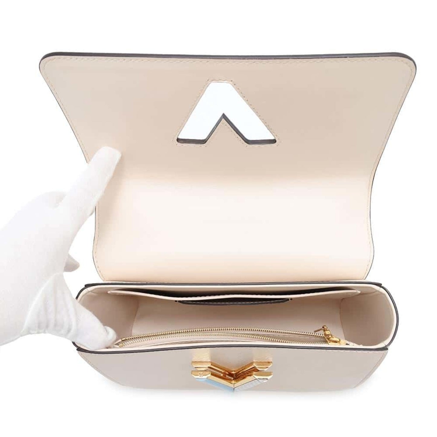 Luxury Leather Shoulder Bag with Dust Bag and Mirror