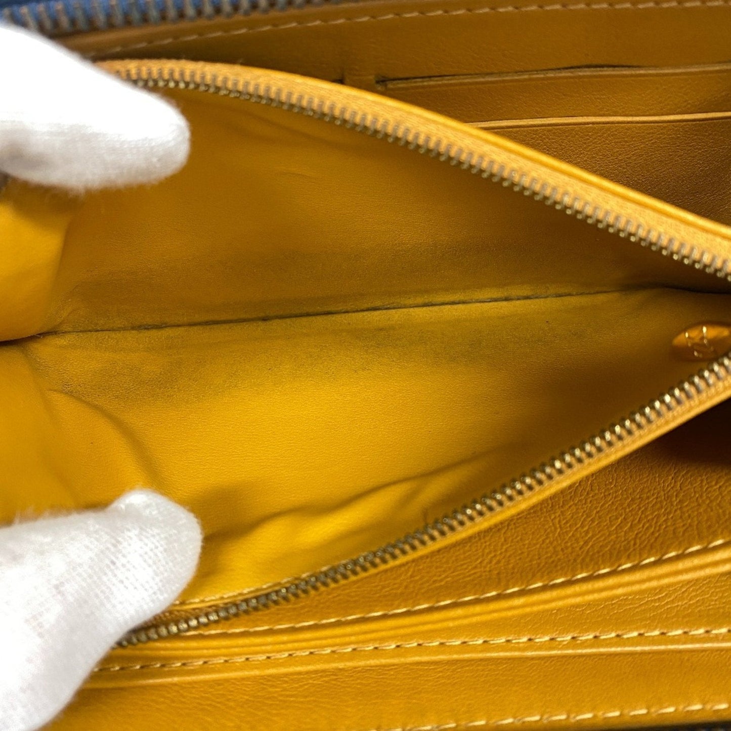Denim Zippy Wallet with Box and Dust Bag