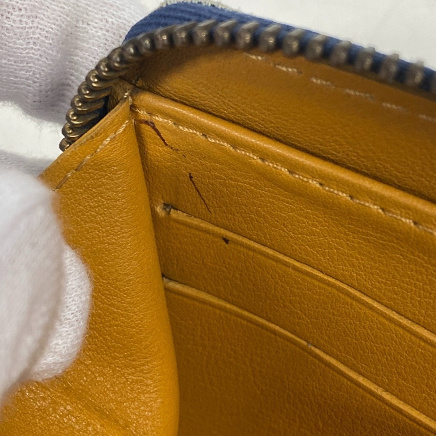 Denim Zippy Wallet with Box and Dust Bag