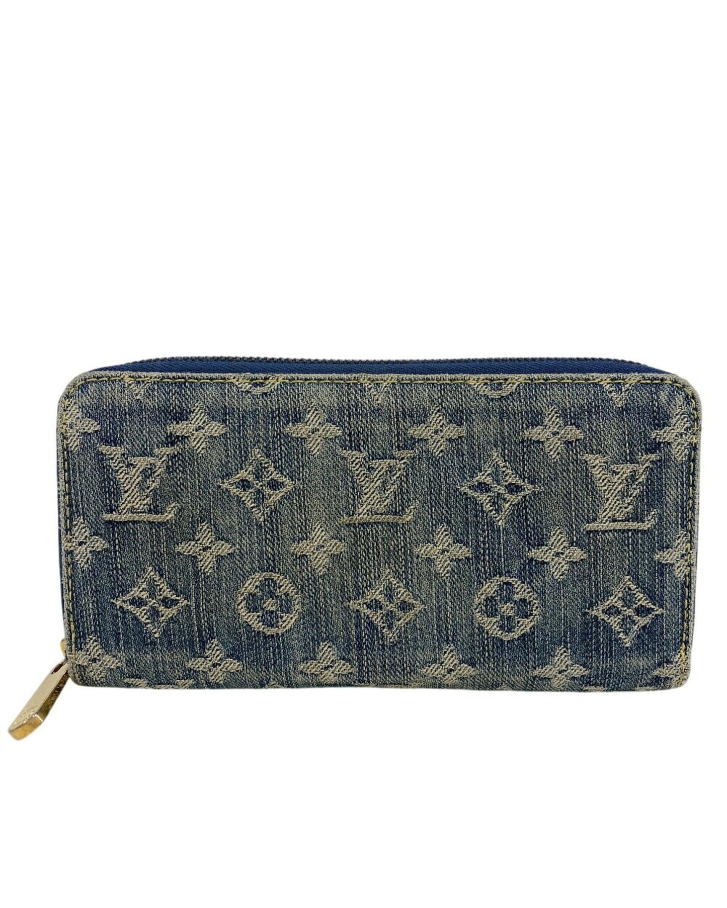 Denim Zippy Wallet with Box and Dust Bag