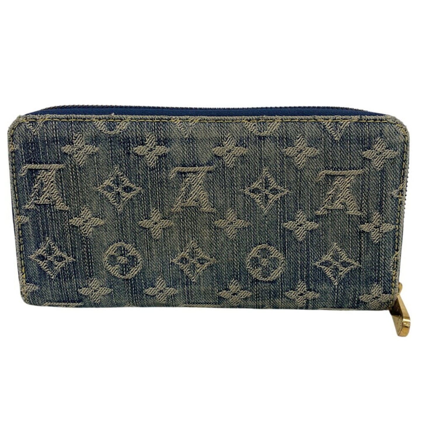 Denim Zippy Wallet with Box and Dust Bag
