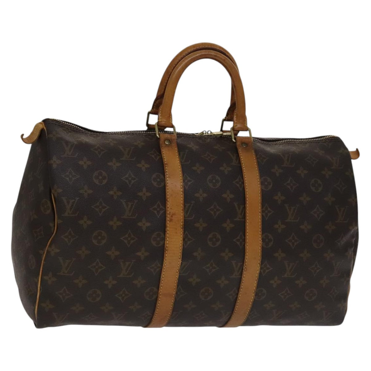 Canvas Travel Duffle Bag with Leather Trim