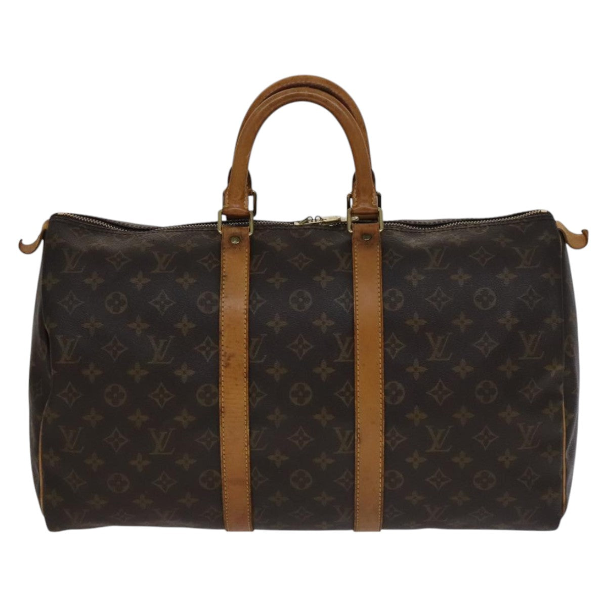 Canvas Travel Duffle Bag with Leather Trim