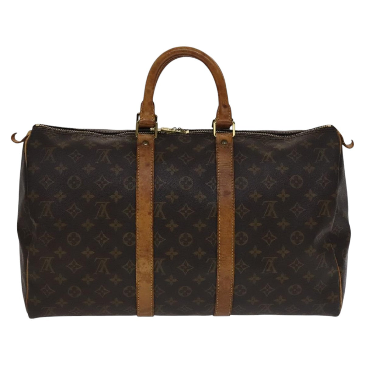 Canvas Travel Duffle Bag with Leather Trim