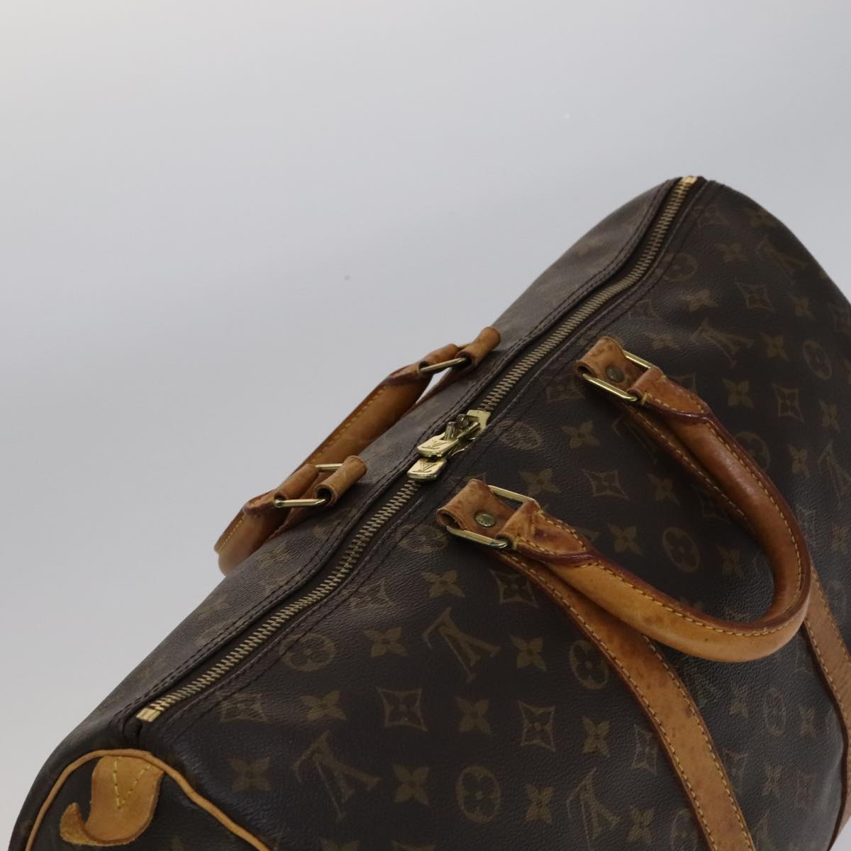 Canvas Travel Duffle Bag with Leather Trim