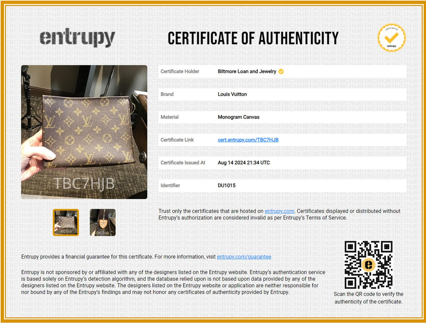 Louis Vuitton Vintage Monogram Toiletry 19 Pouch Cosmetic Case