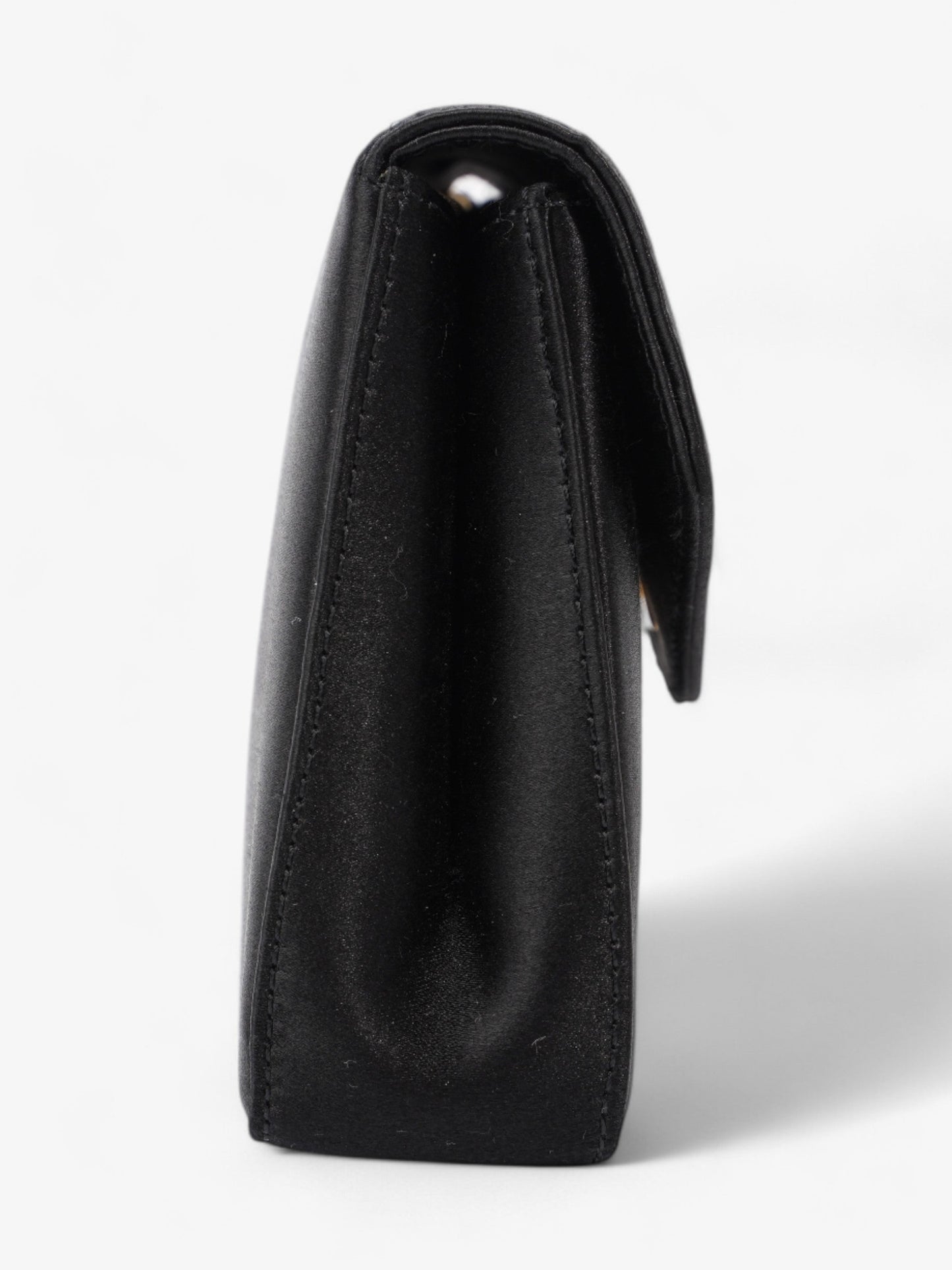 Chanel Vintage Envelope Wristlet Black Satin