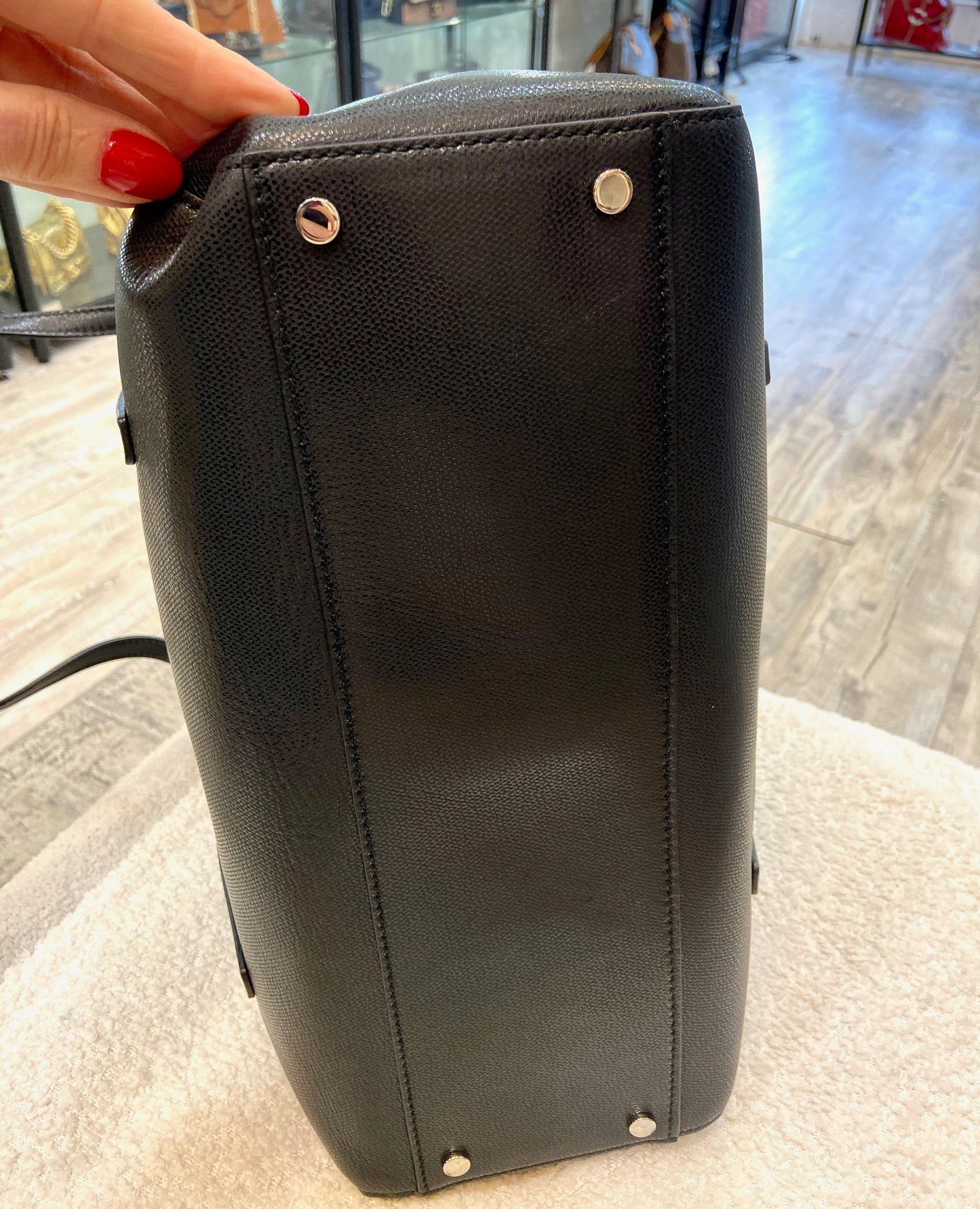 TIFFANY & CO. GRAINED LEATHER REVERSIBLE TOTE BAG