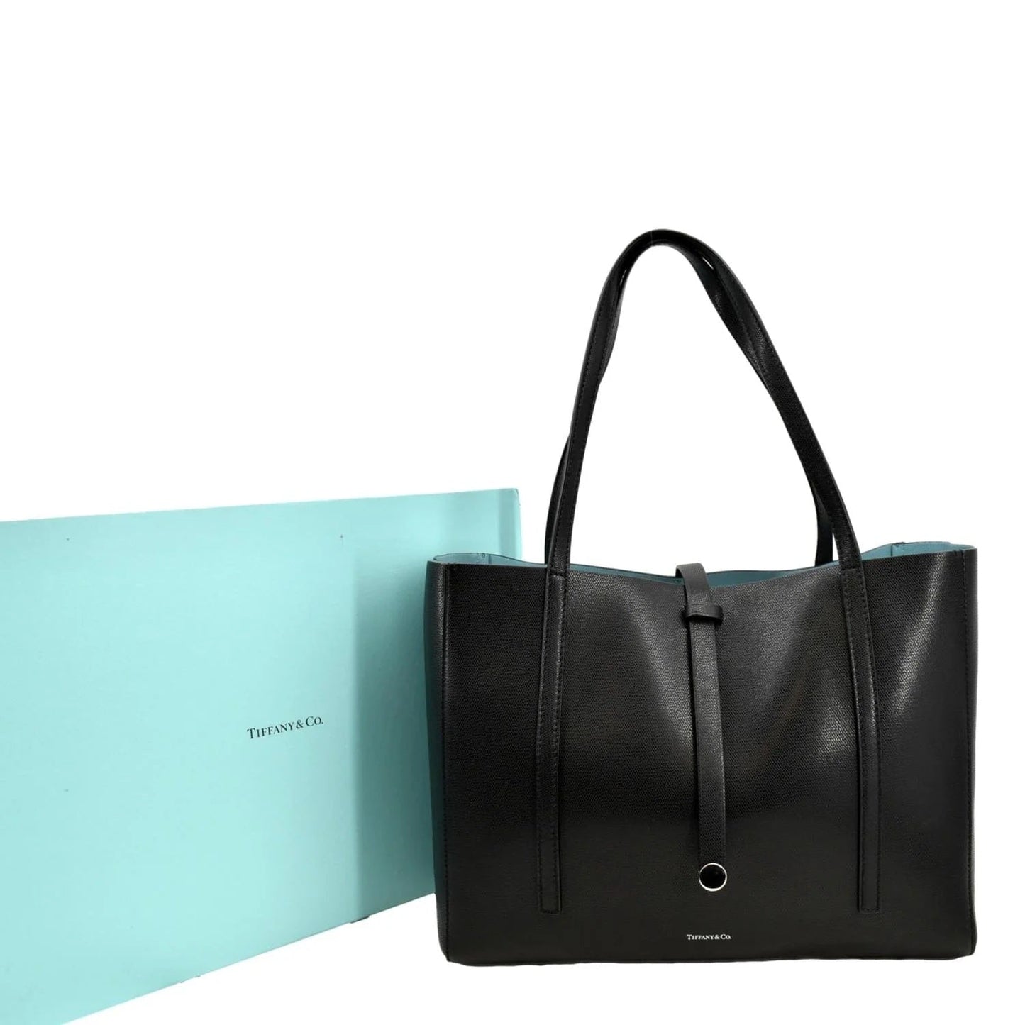 TIFFANY & CO. GRAINED LEATHER REVERSIBLE TOTE BAG
