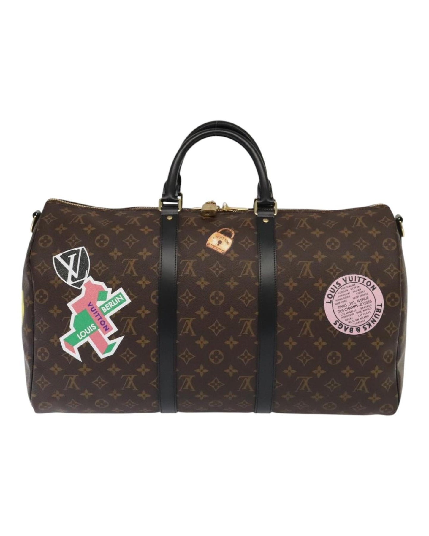 Monogram Canvas Keepall Bandouliere Bag with Dust Bag and Accessories