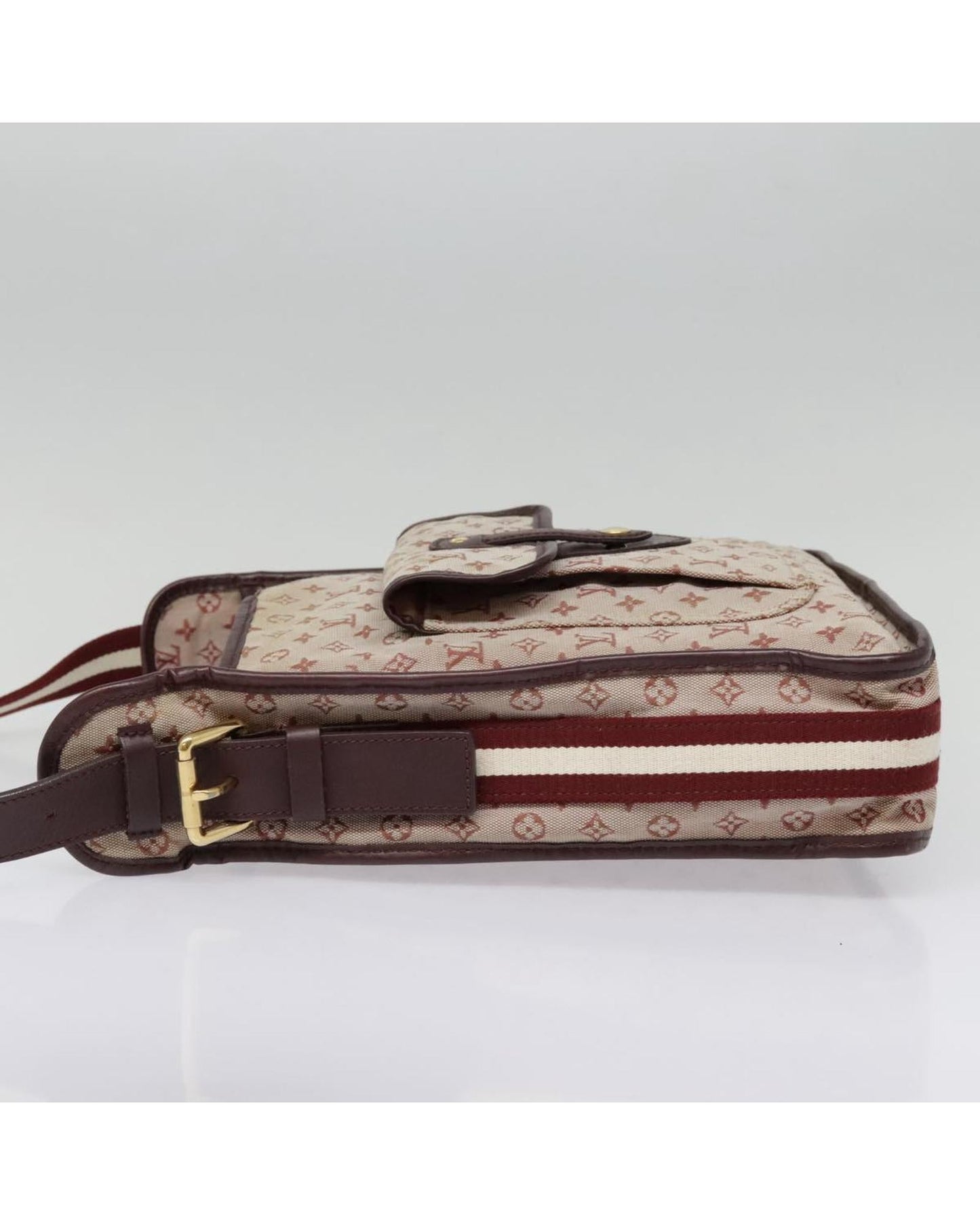 Monogram Mini Canvas Shoulder Bag with Adjustable Strap and Storage Odor