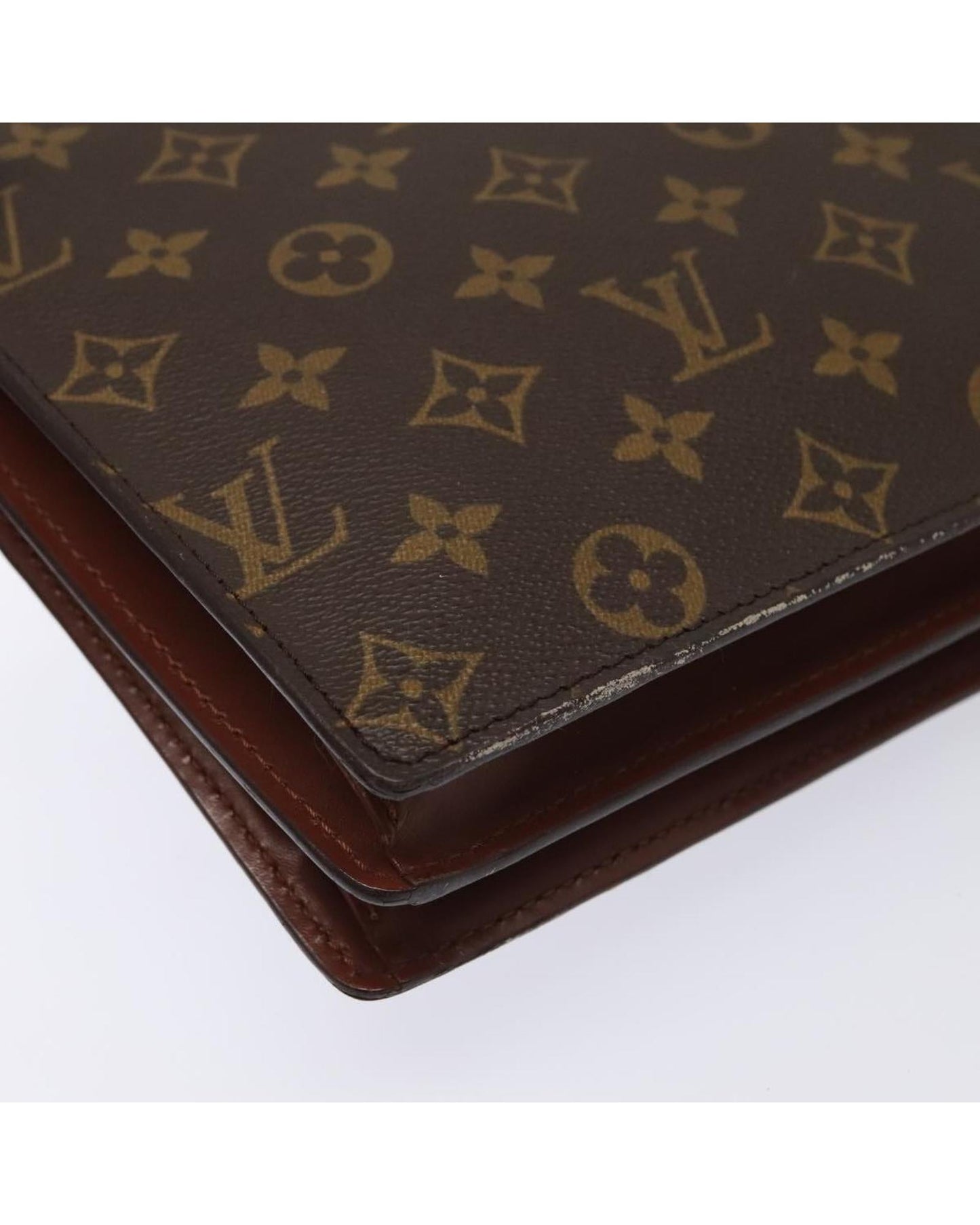 Monogram Canvas Shoulder Bag with Zippered Pocket