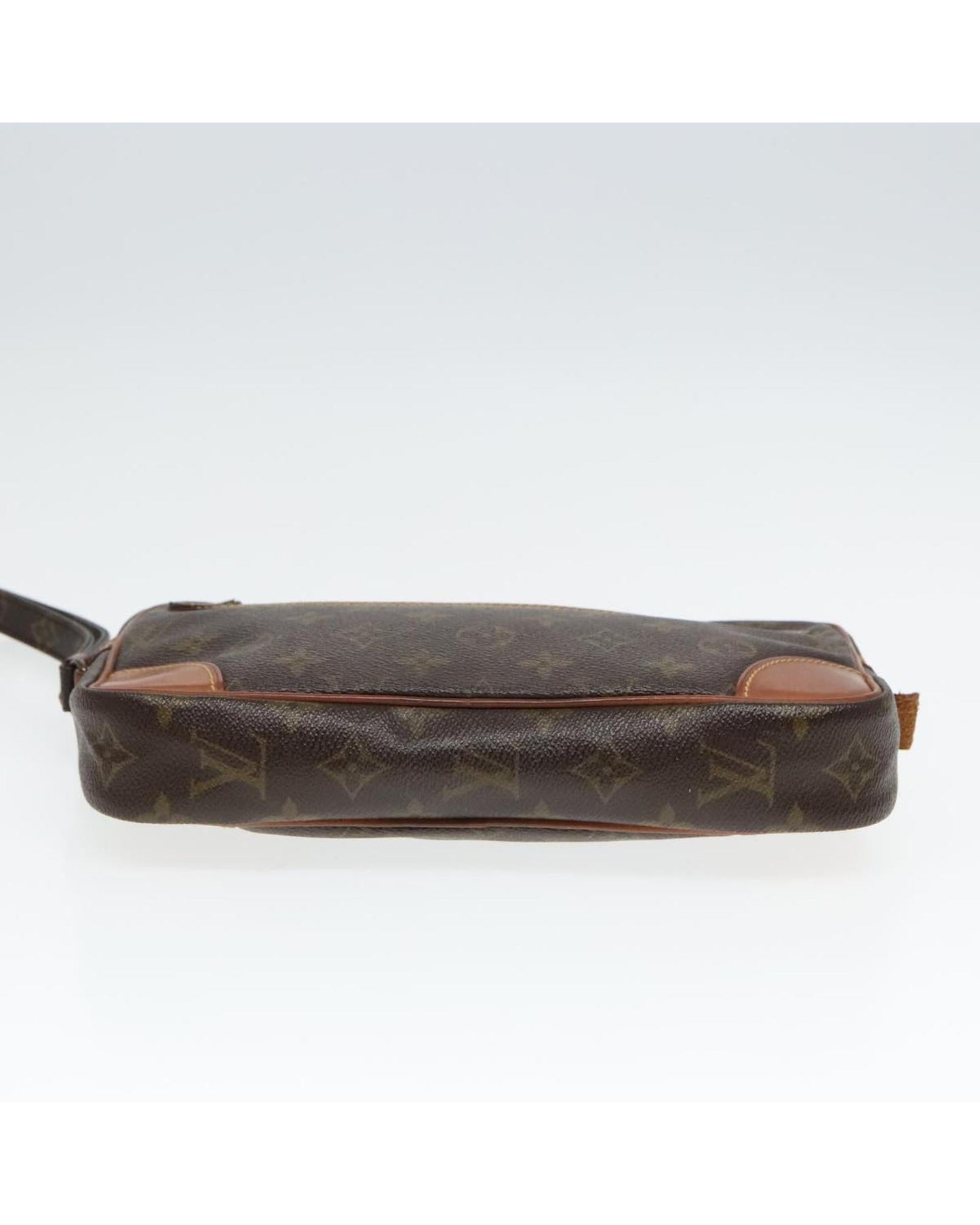Monogram Canvas Vintage Clutch Bag with Surface Rubbing and Scratches