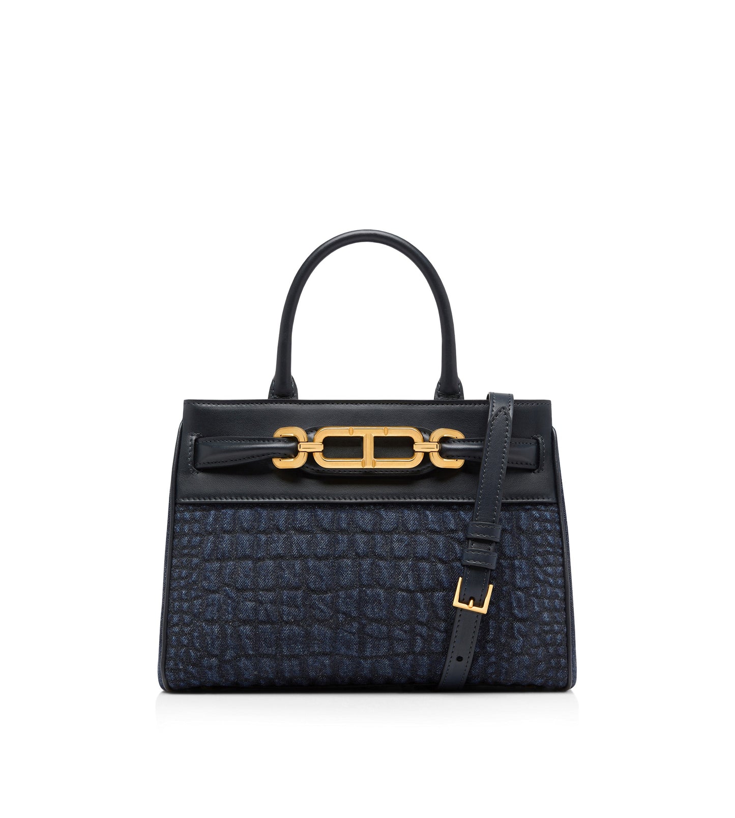 TOM FORD CROC EMBOSSED LEATHER WHITNEY SMALL BAG