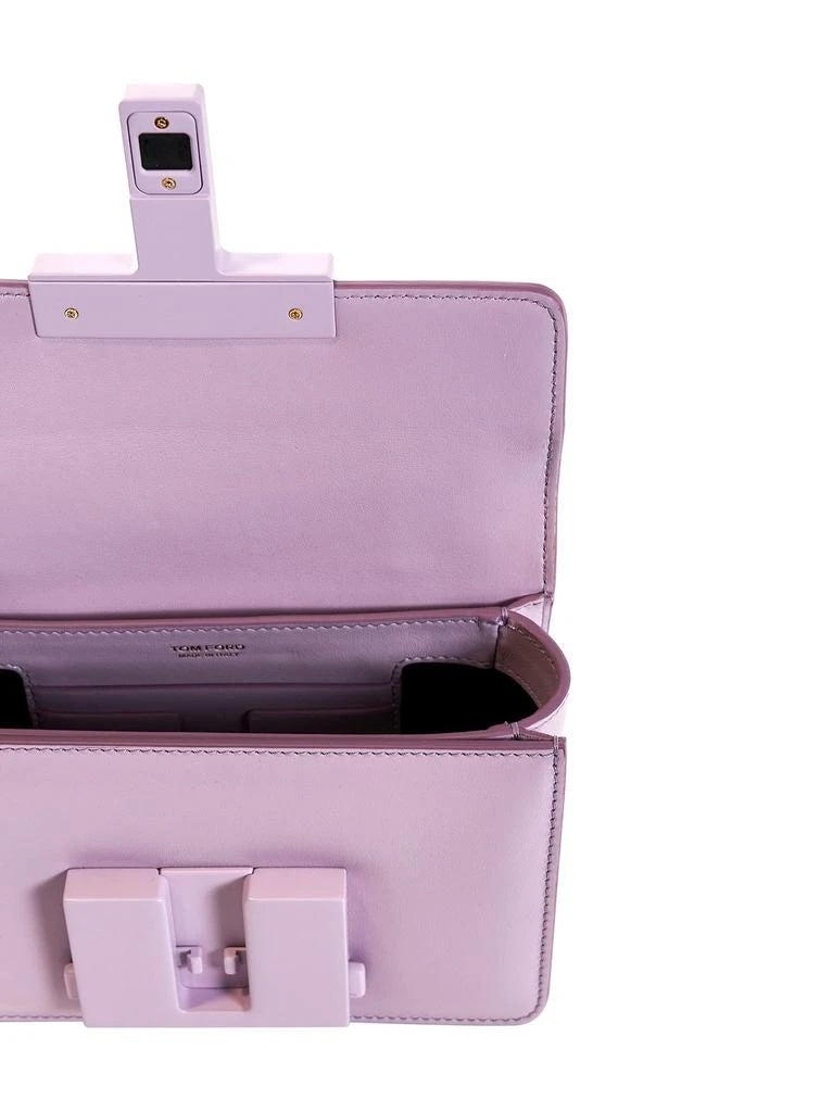 TOM FORD CALFSKIN LEATHER LOGO T CLASP BUCKLE CROSSBODY BAG