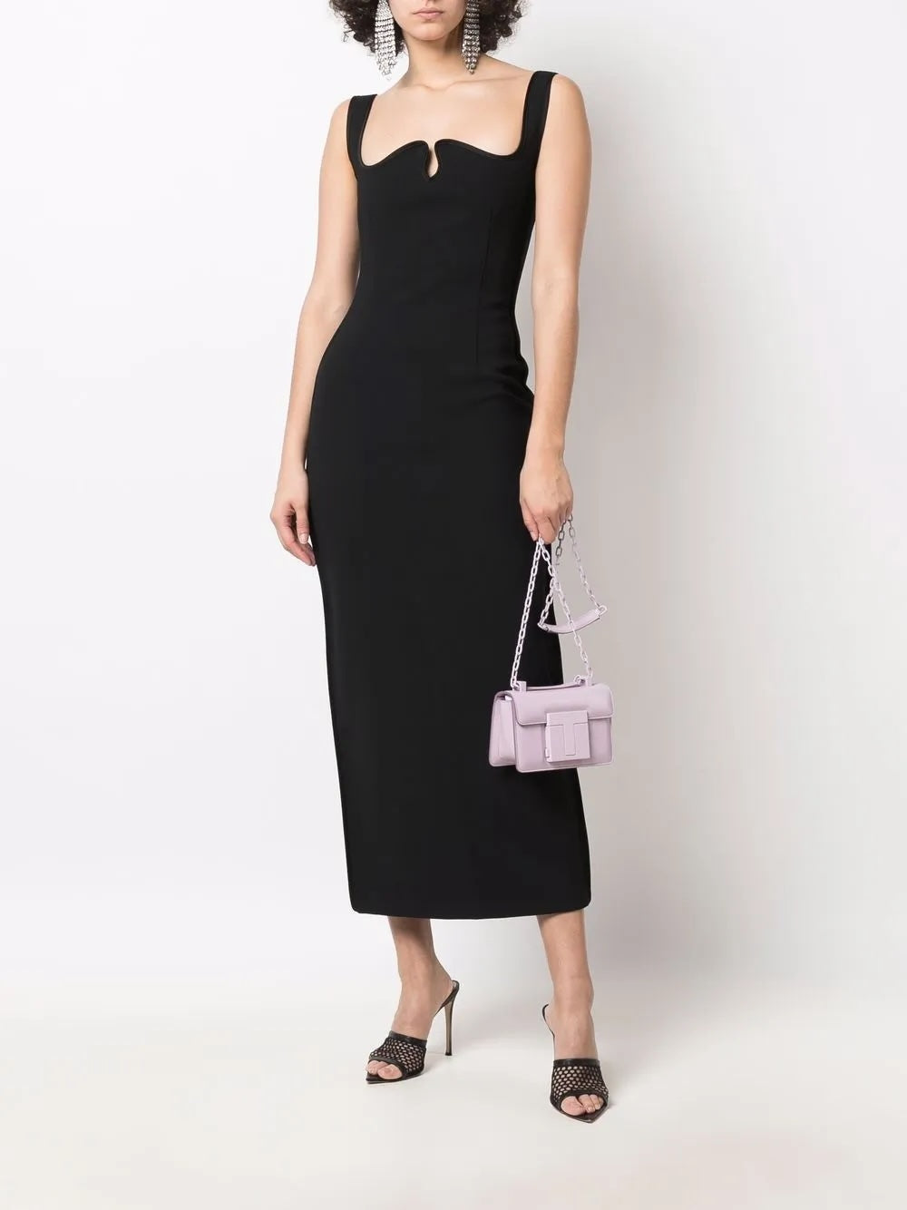 TOM FORD CALFSKIN LEATHER LOGO T CLASP BUCKLE CROSSBODY BAG