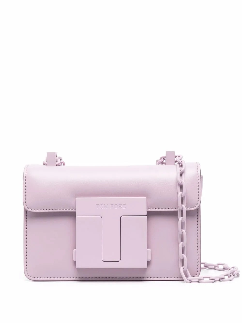 TOM FORD CALFSKIN LEATHER LOGO T CLASP BUCKLE CROSSBODY BAG