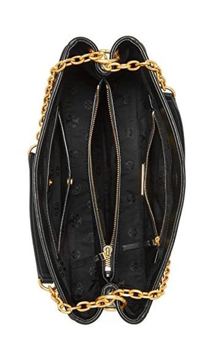 TORY BURCH ALEXA QUILTED SLOUCHY LAMBSKIN LEATHER TOTE BAG