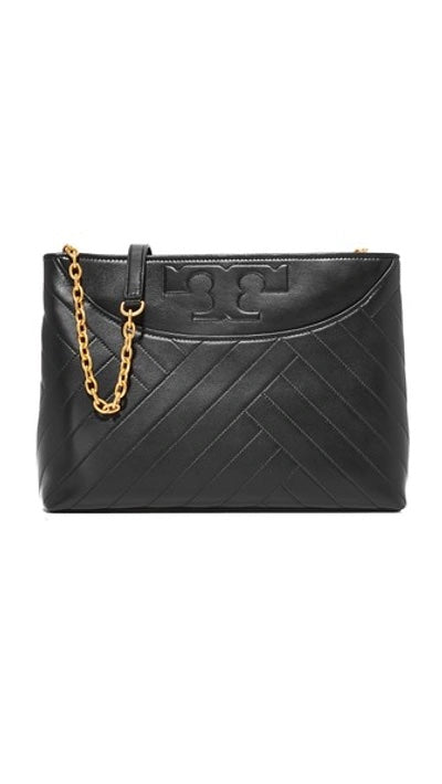 TORY BURCH ALEXA QUILTED SLOUCHY LAMBSKIN LEATHER TOTE BAG