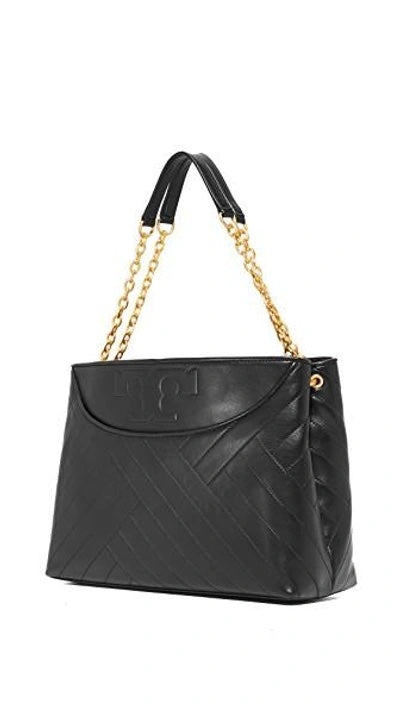 TORY BURCH ALEXA QUILTED SLOUCHY LAMBSKIN LEATHER TOTE BAG