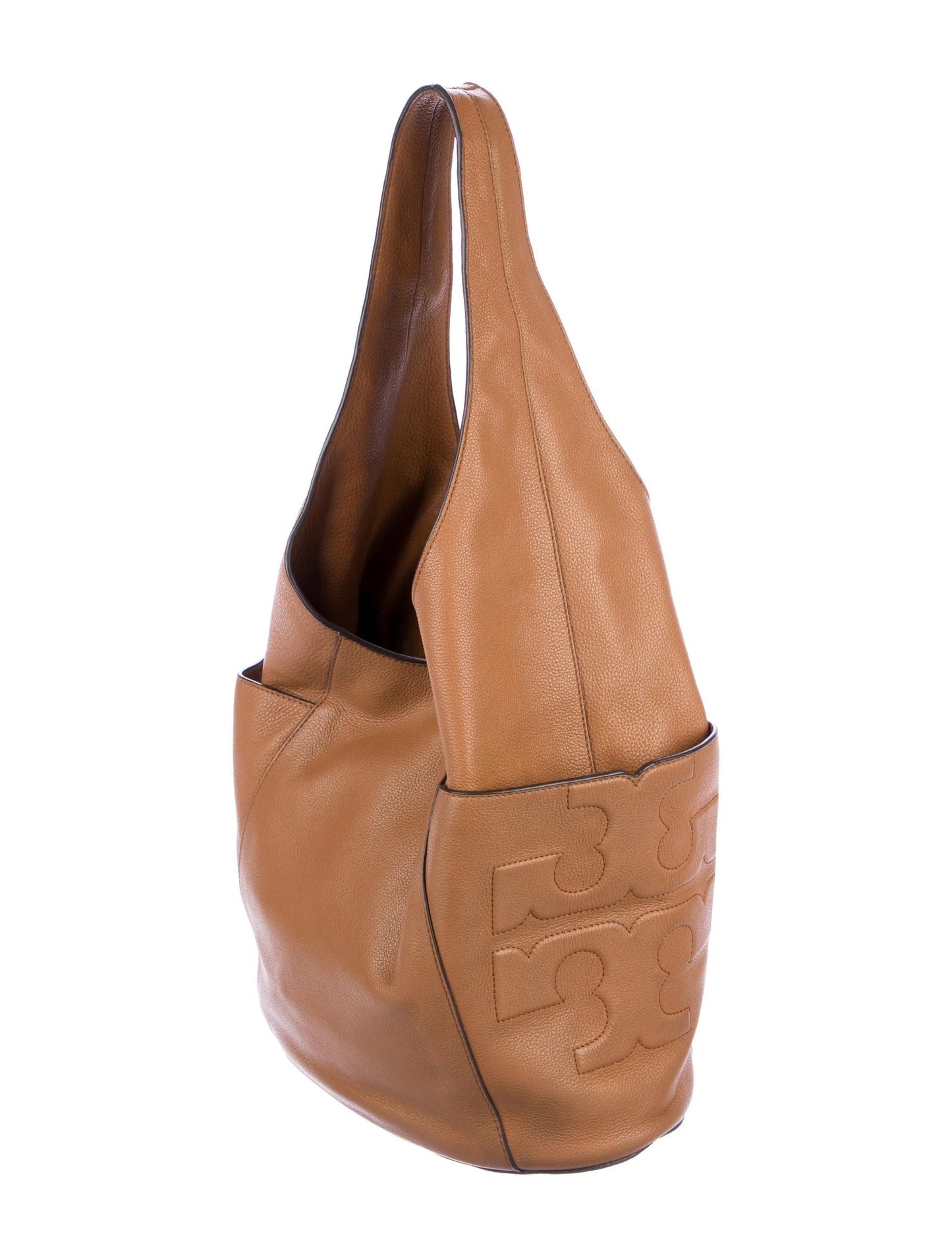 TORY BURCH BOMBE T LEATHER HOBO BAG