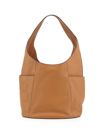 TORY BURCH BOMBE T LEATHER HOBO BAG
