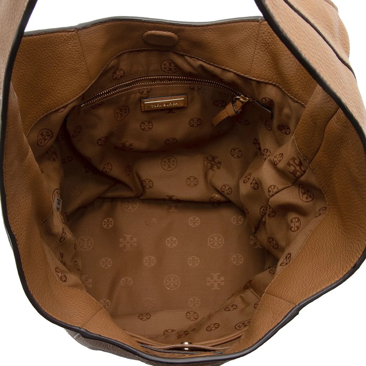 TORY BURCH BOMBE T LEATHER HOBO BAG