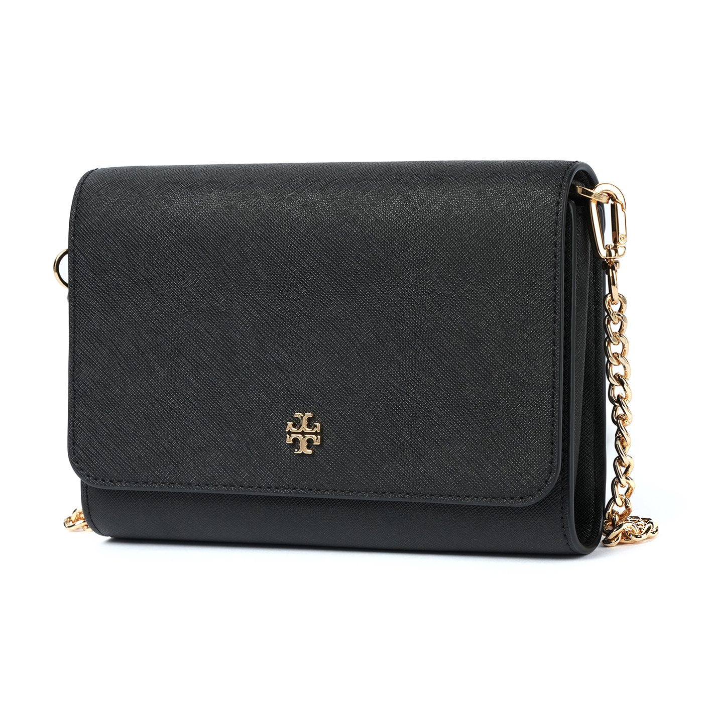 TORY BURCH EMERSON SAFFIANO LEATHER WALLET ON A CHAIN
