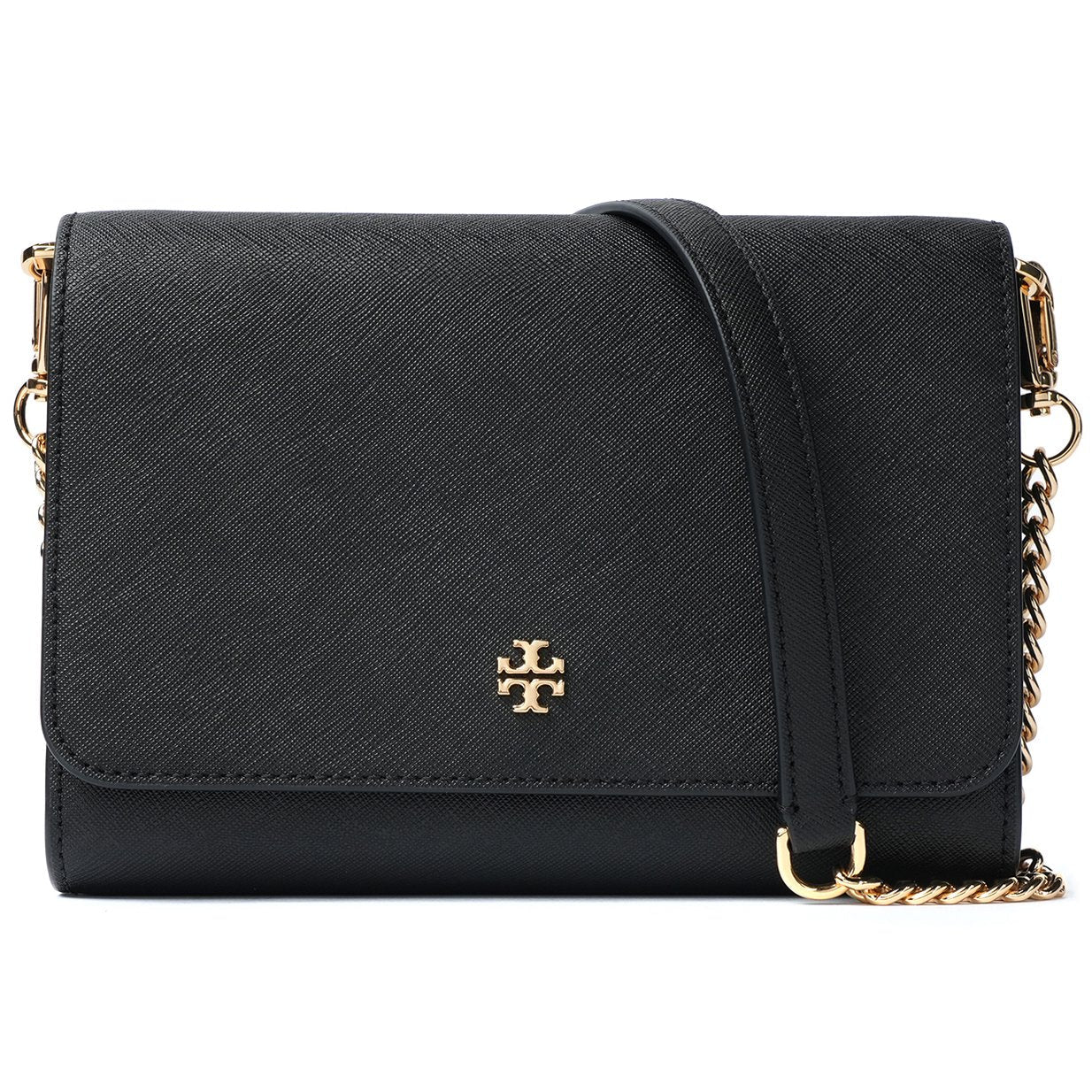 TORY BURCH EMERSON SAFFIANO LEATHER WALLET ON A CHAIN