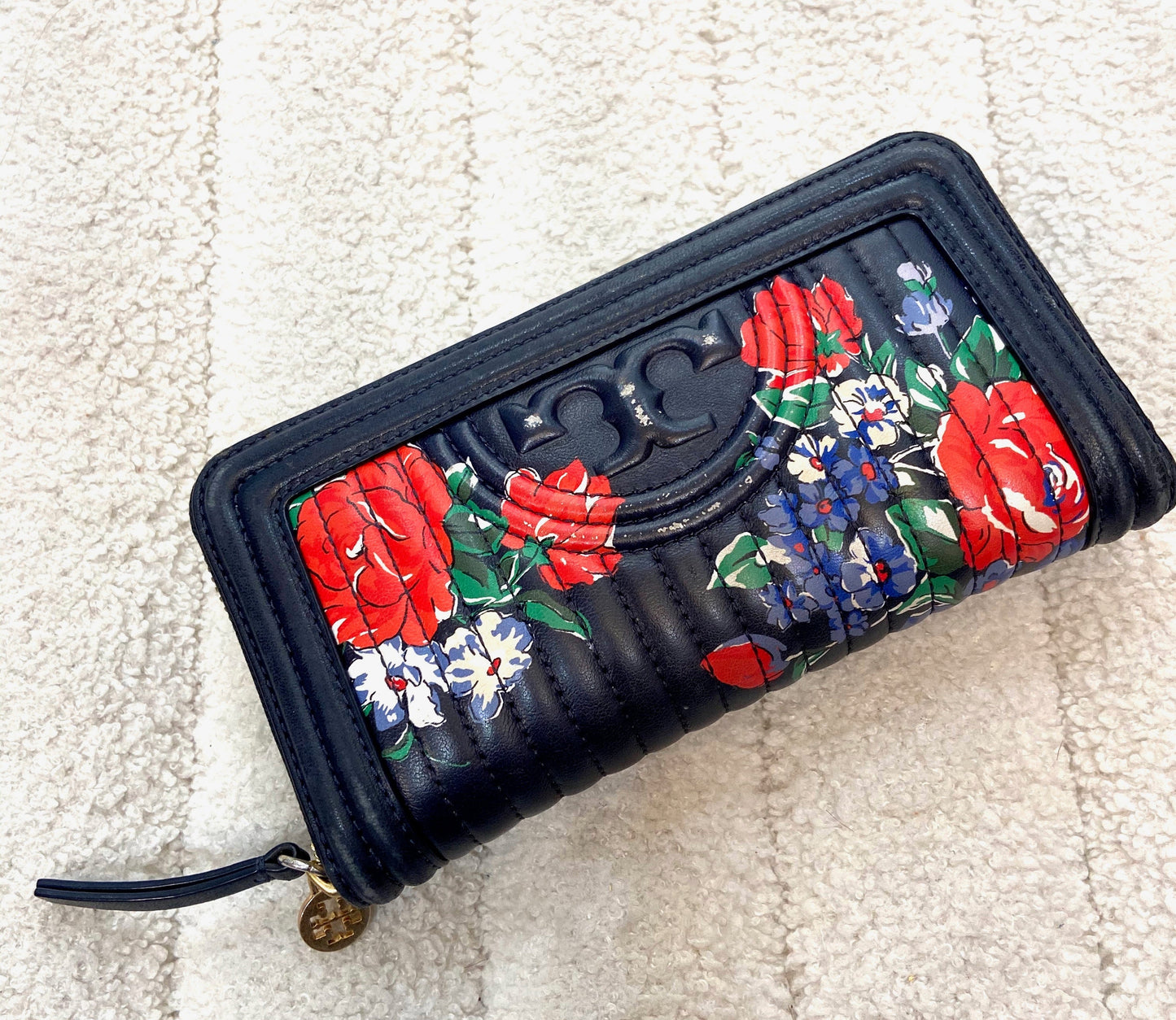 TORY BURCH FLEMING SOFT PRINTED ZIP CONTINENTAL WALLET
