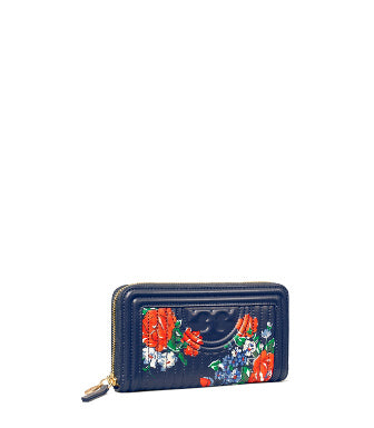 TORY BURCH FLEMING SOFT PRINTED ZIP CONTINENTAL WALLET