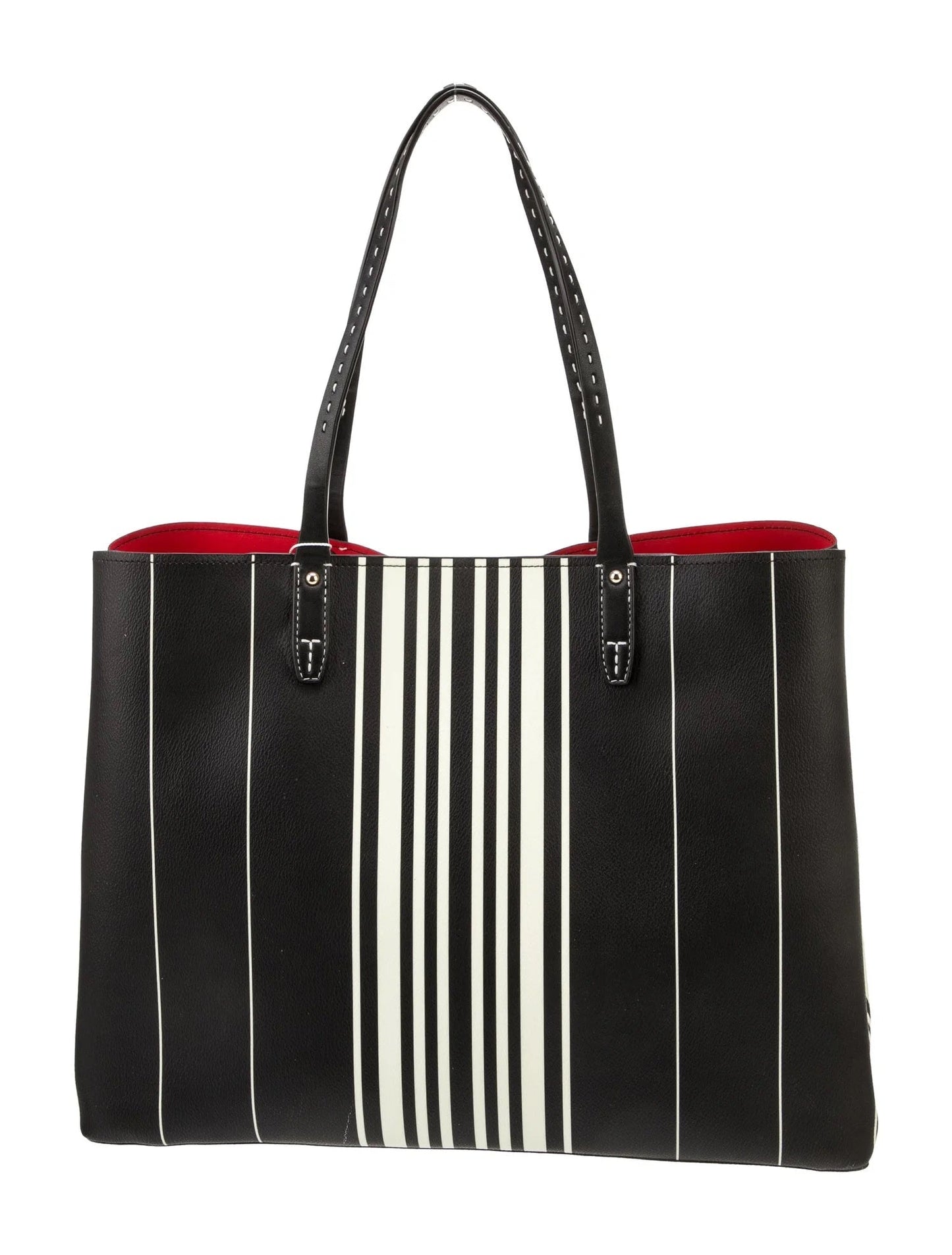TORY BURCH KERRINGTON SQUARE STRIPED MEDIUM TOTE BAG
