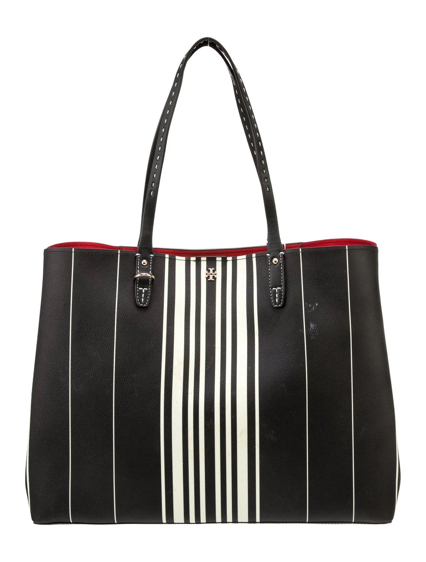 TORY BURCH KERRINGTON SQUARE STRIPED MEDIUM TOTE BAG