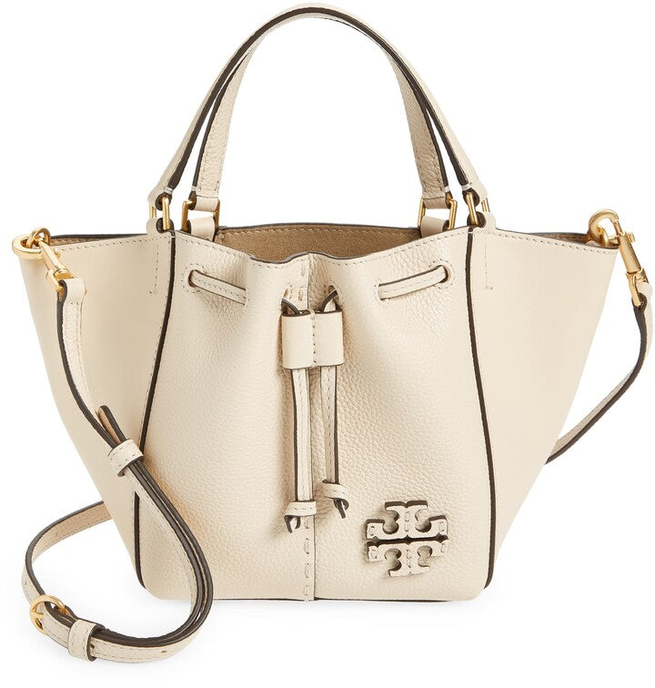 TORY BURCH MCGRAW DRAGONFLY DRAWSTRING MINI BAG IN BRIE