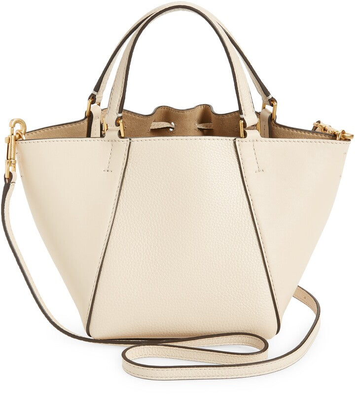 TORY BURCH MCGRAW DRAGONFLY DRAWSTRING MINI BAG IN BRIE
