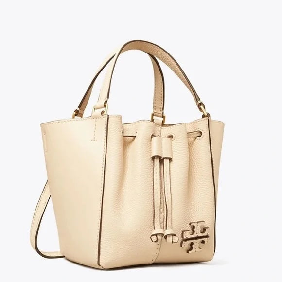 TORY BURCH MCGRAW DRAGONFLY DRAWSTRING MINI BAG IN BRIE