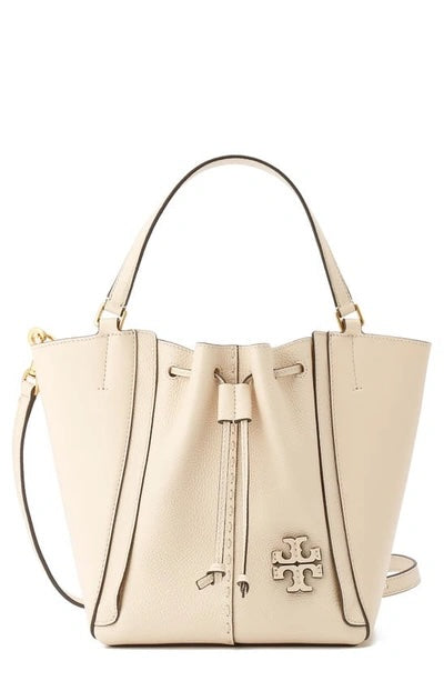 TORY BURCH MCGRAW DRAGONFLY DRAWSTRING MINI BAG IN BRIE