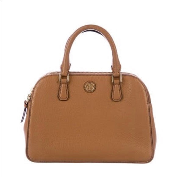 TORY BURCH ROBINSON PEBBLED DOUBLE ZIP SATCHEL