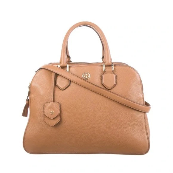 TORY BURCH ROBINSON PEBBLED DOUBLE ZIP SATCHEL
