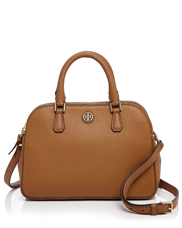 TORY BURCH ROBINSON PEBBLED DOUBLE ZIP SATCHEL