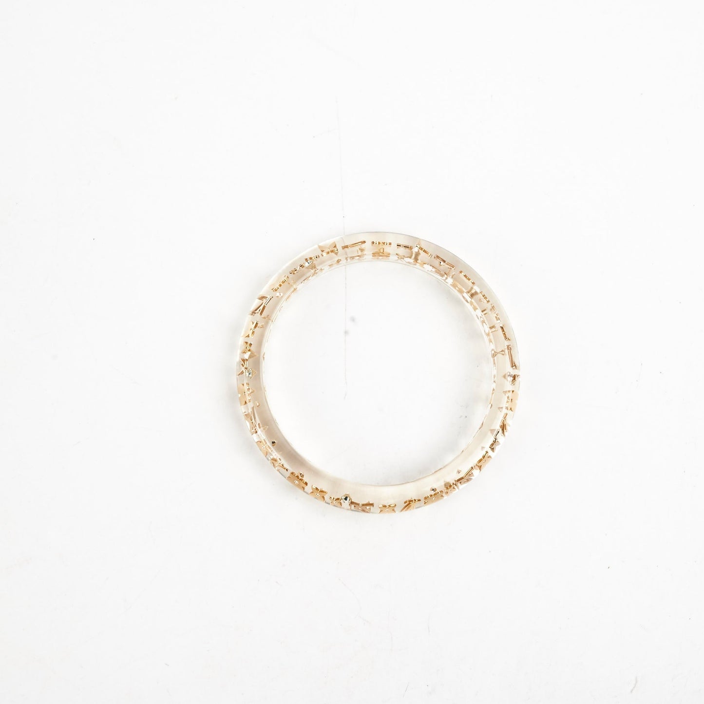 Louis Vuitton Thin Bangle Clear/Gold Size M/L