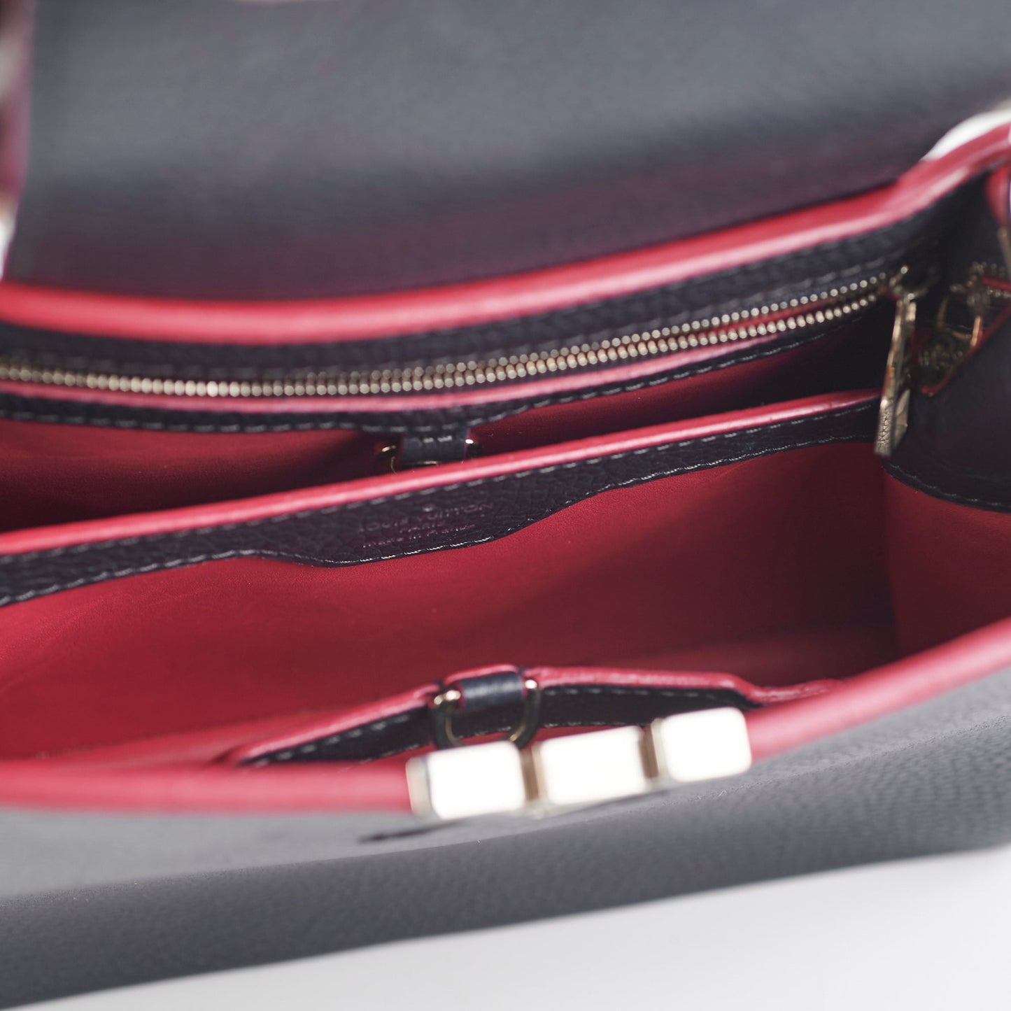 Louis Vuitton Taurillion Capucines BB Navy/Fuschia