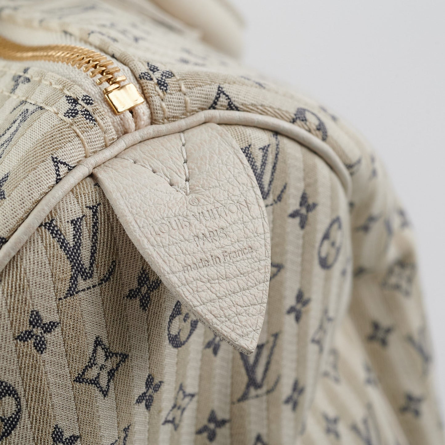 Louis Vuitton Speedy 30 White Denim Monogram Bag