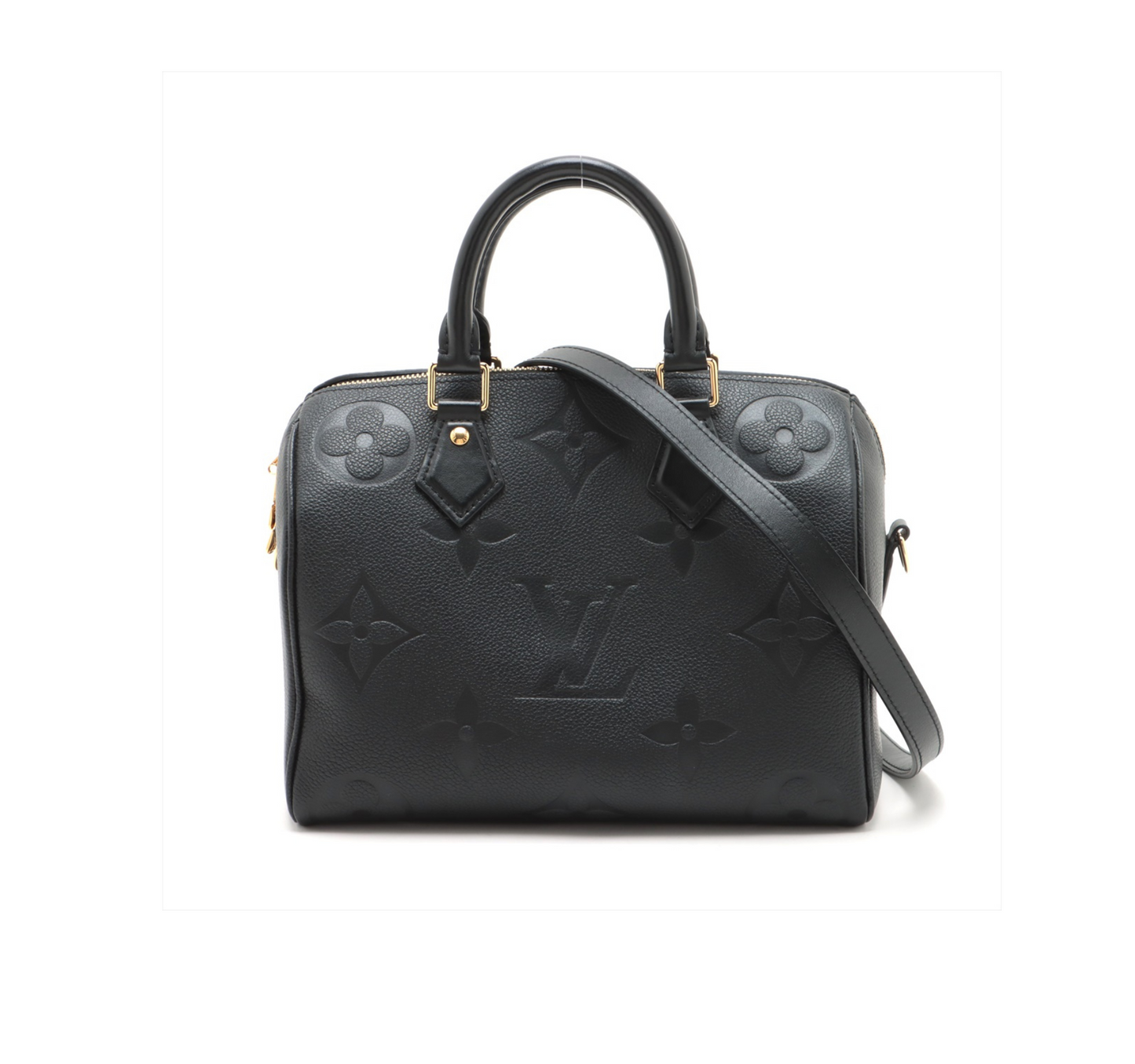 Louis Vuitton Monogram Empreinte Speedy Bandouliere  Black