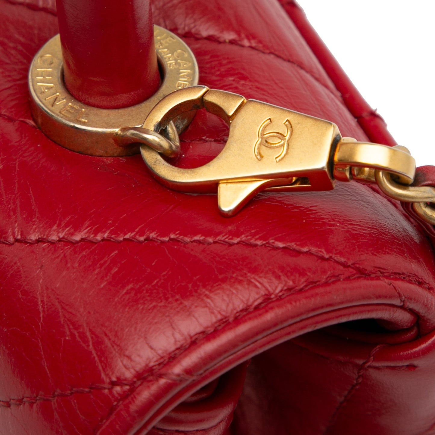 Chanel Small Lambskin Chevron Coco Top Handle Bag
