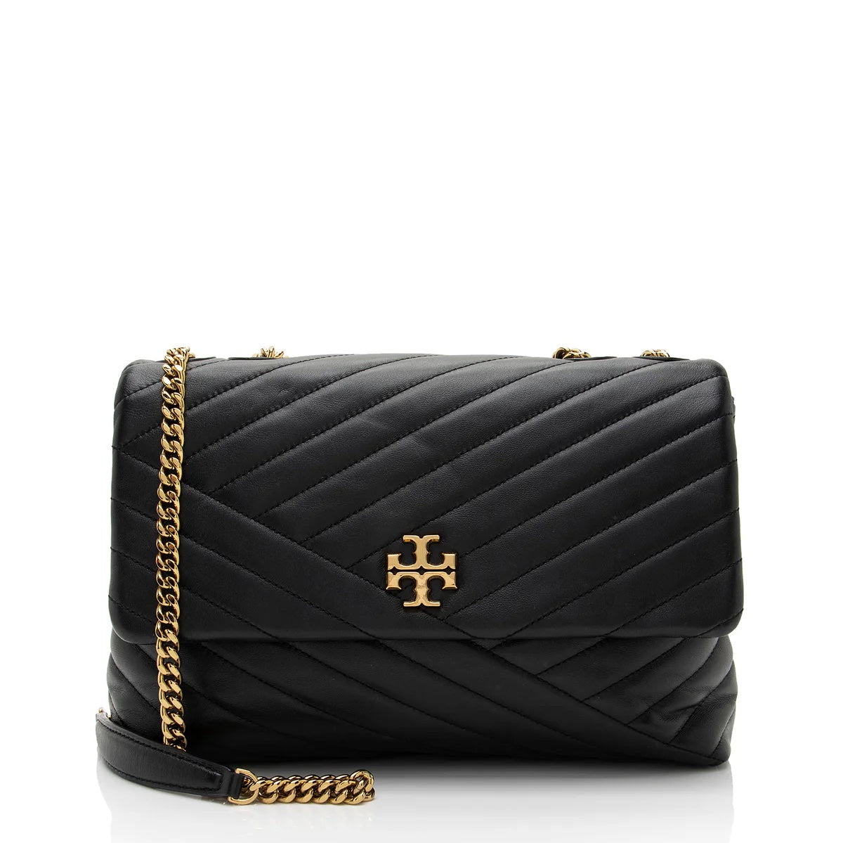 TORY BURCH QUILTED LEATHER CHEVRON KIRA SHOULDER BAG