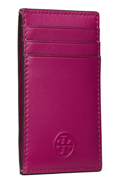 TORY BURCH FLEMING BOMBE SOFT LAMBSKIN LEATHER CARD CASE